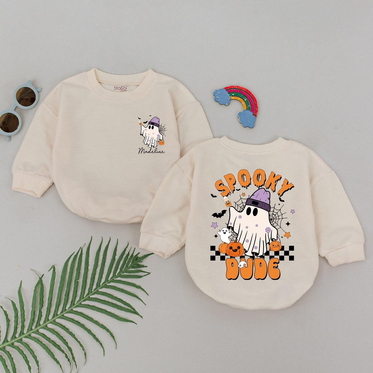 Personalized Spooky Dude Romper First Birthday Halloween Romper Baby Shower Gift Baby Boo Outfits Ne