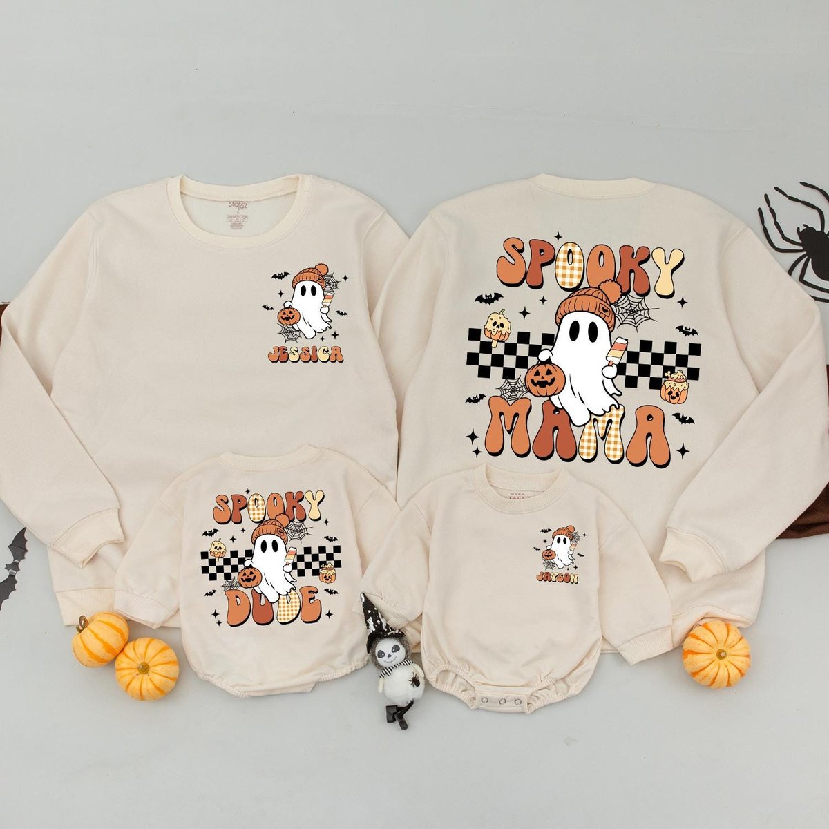 Personalized Spooky Dude Sweatshirt Mommy and Me Sweaters Spooky One Family Spooky Season Gifts Cust 177
