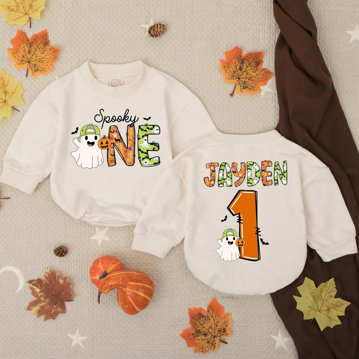 Personalized Spooky One Baby Romper Cute Halloween Infant Outfit One Spooky Dude Bodysuit My First H