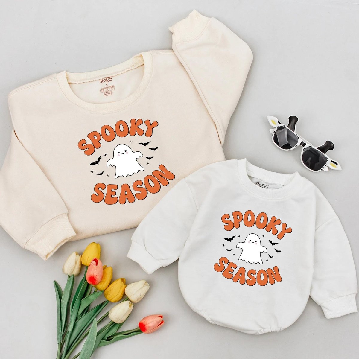 Personalized Spooky Season Shirt  for Mommy and Baby Spooky Fall Shirt Baby Halloween Sweatshirt Fi 435