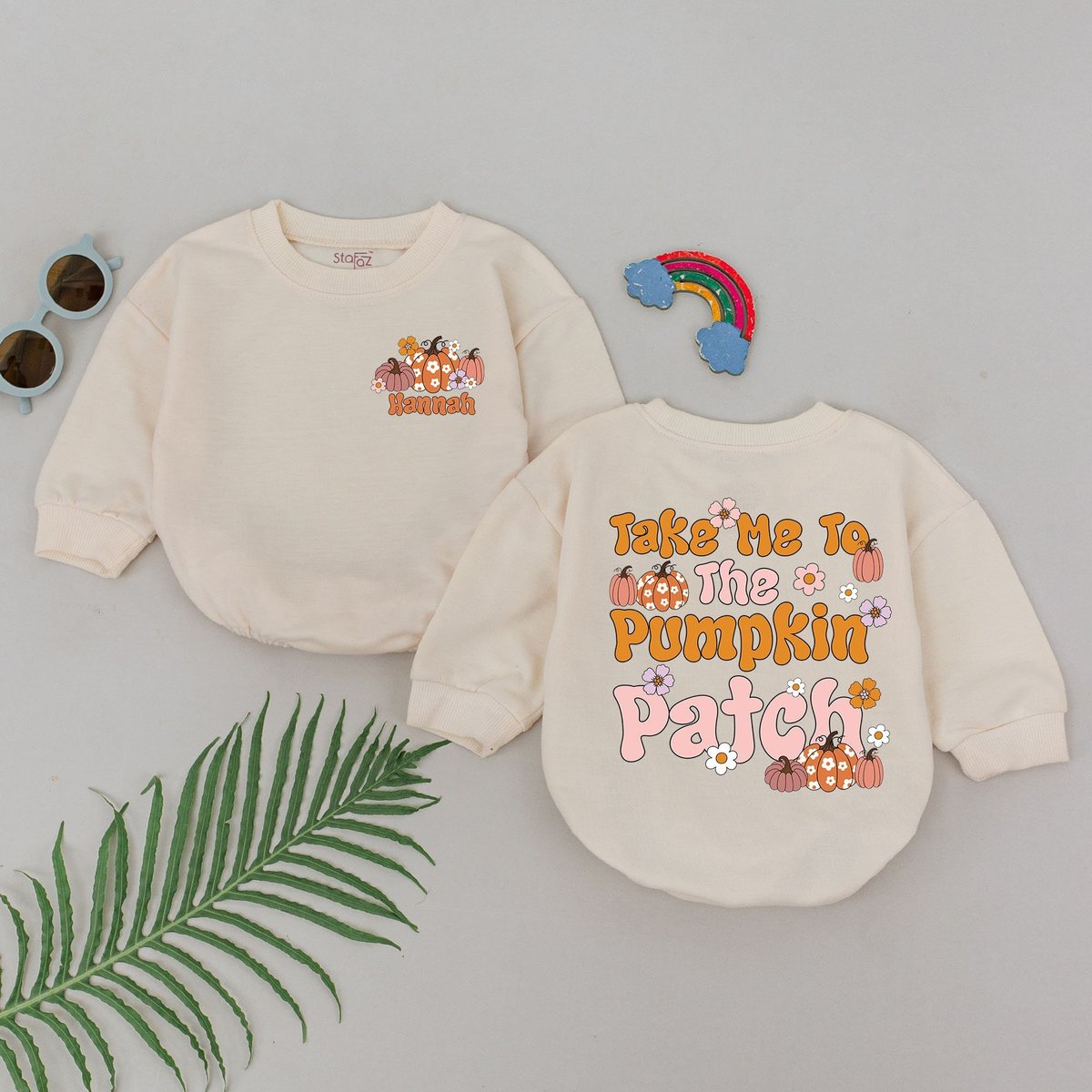 Personalized Take Me To The Pumpkin Patch Romper Fall Thanksgiving Outfits Baby Shower Gift Hallowee