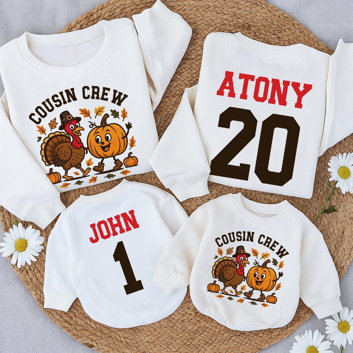 Personalized Thanksgiving Cousin Crew Sweater Family Matching Thanksgiving Cousin Sweatshirt Cousin 433