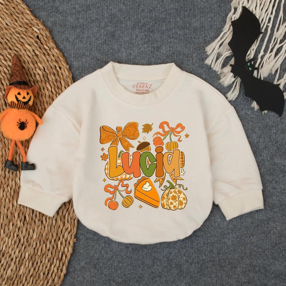 Personalized Thanksgiving Pumpkin Glitter Bubble Romper Baby Girl Fall Outfit Autumn Girl Seasonal C 432