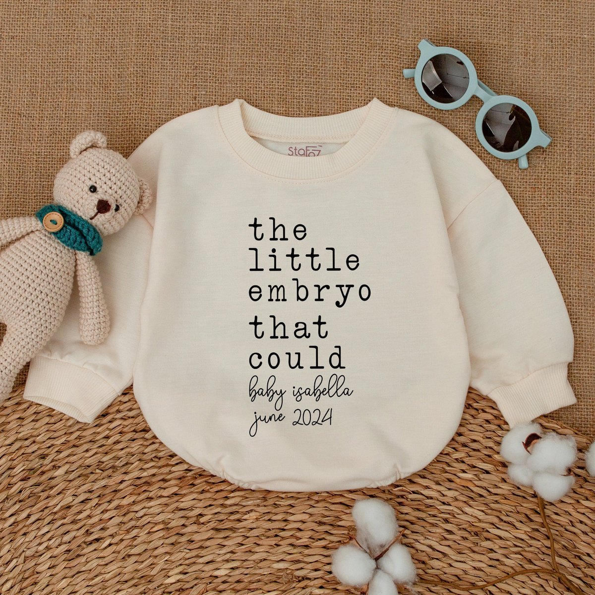 Personalized The Little Embryo That Could Romper IVF Baby Bodysuit Miracle Baby Gift Baby Clothes Ba 172