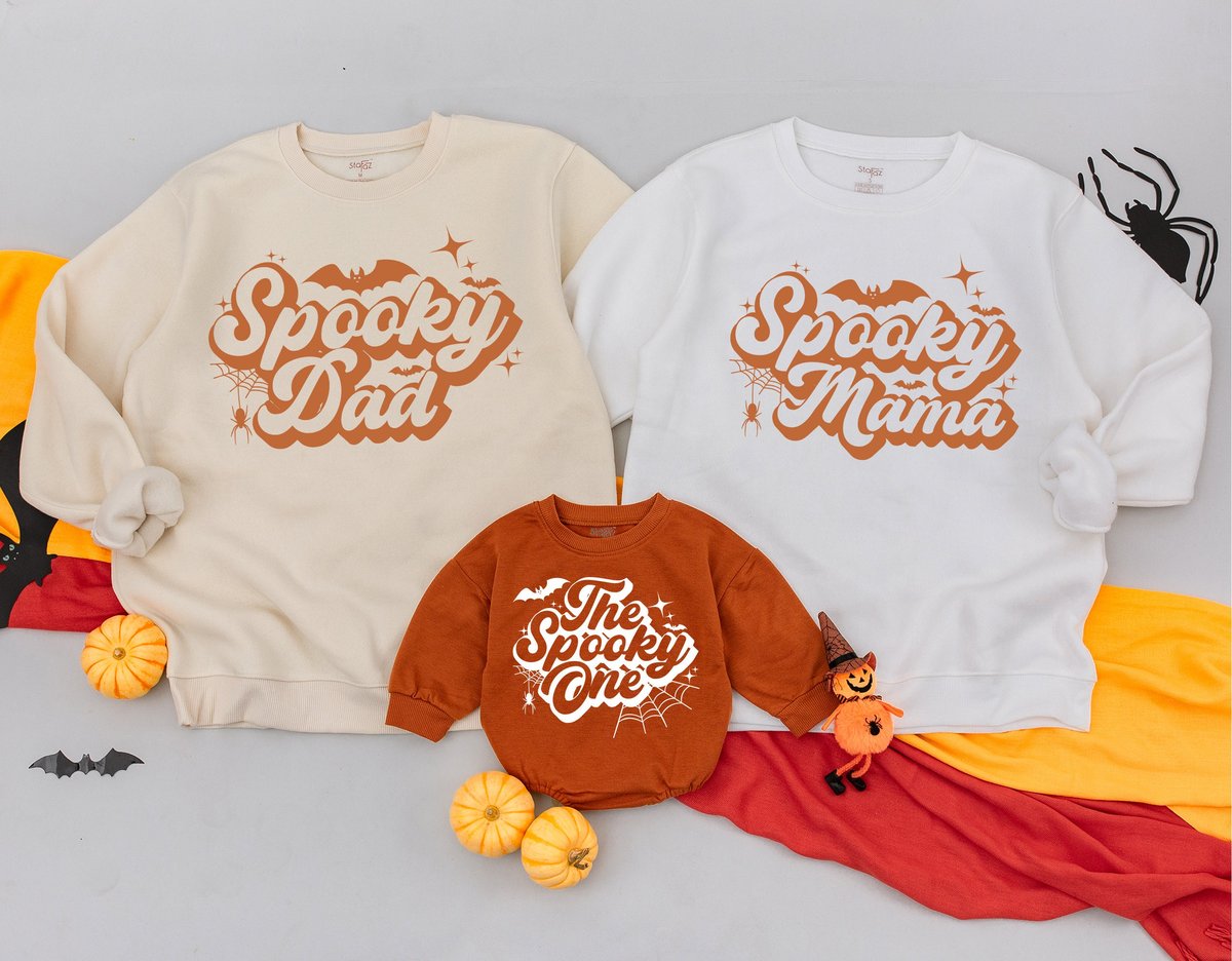 Personalized The Spooky One Sweatshirt Mommy and Me Sweaters Spooky One Family Spooky Season Gifts C 176