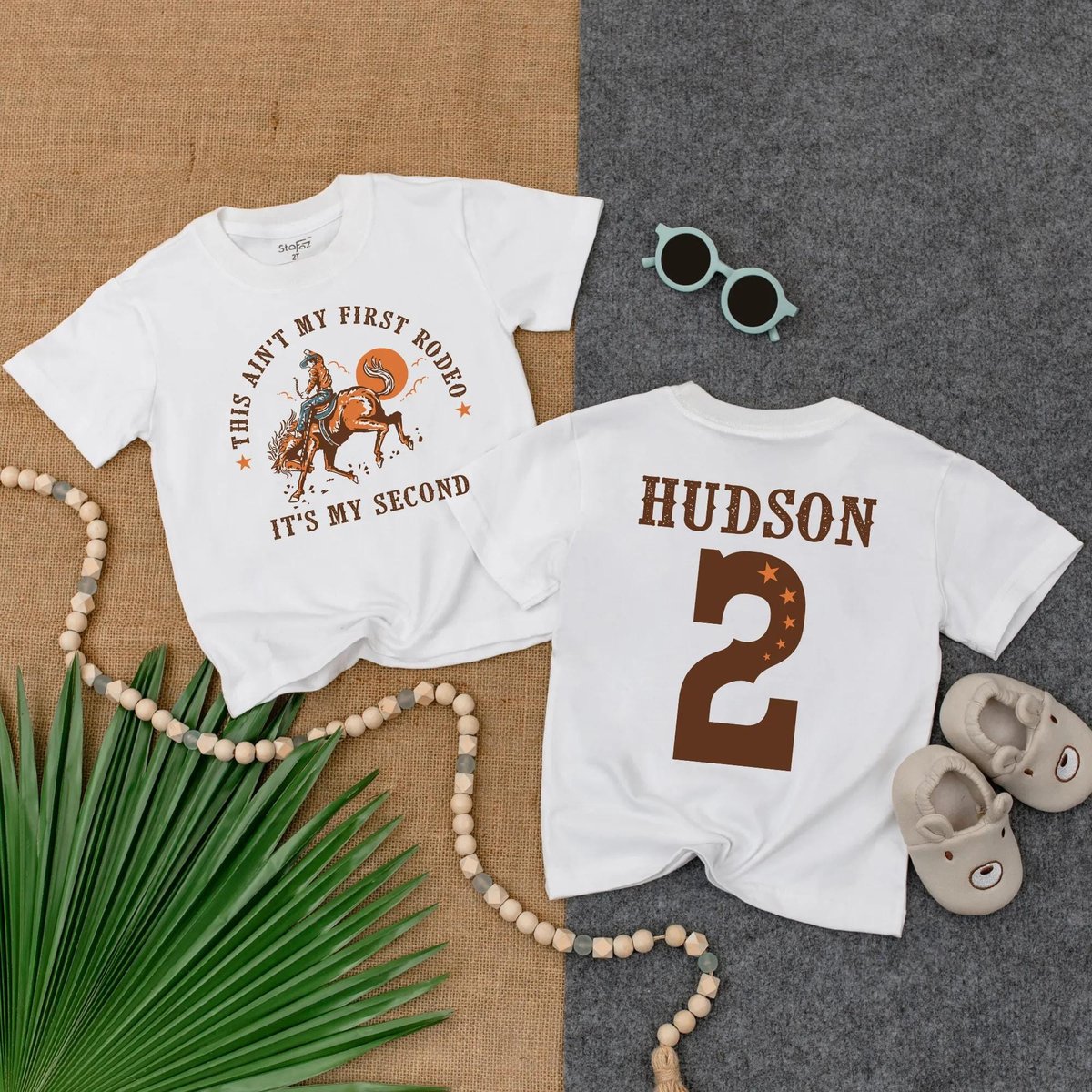Personalized This Aint My First Rodeo Its My Second Toddler Tee Western Cowboy Birthday Rodeo Birthd 435