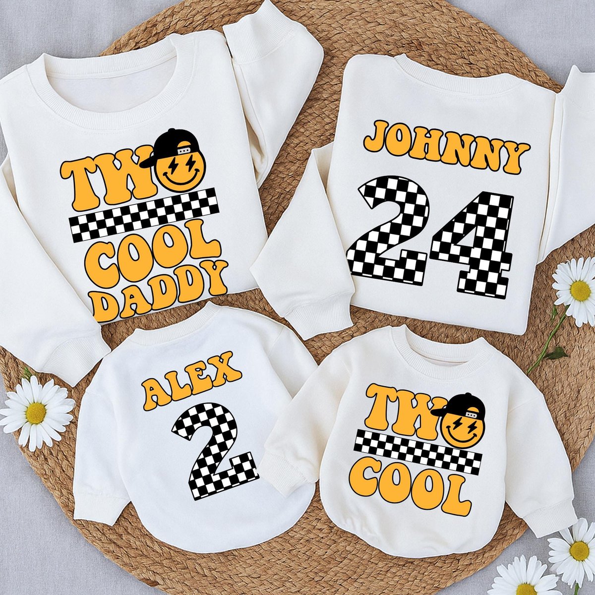 Personalized Two Cool Sweatshirt 2nd birthday Matching Family outfits Custom Retro two birthday swea 433