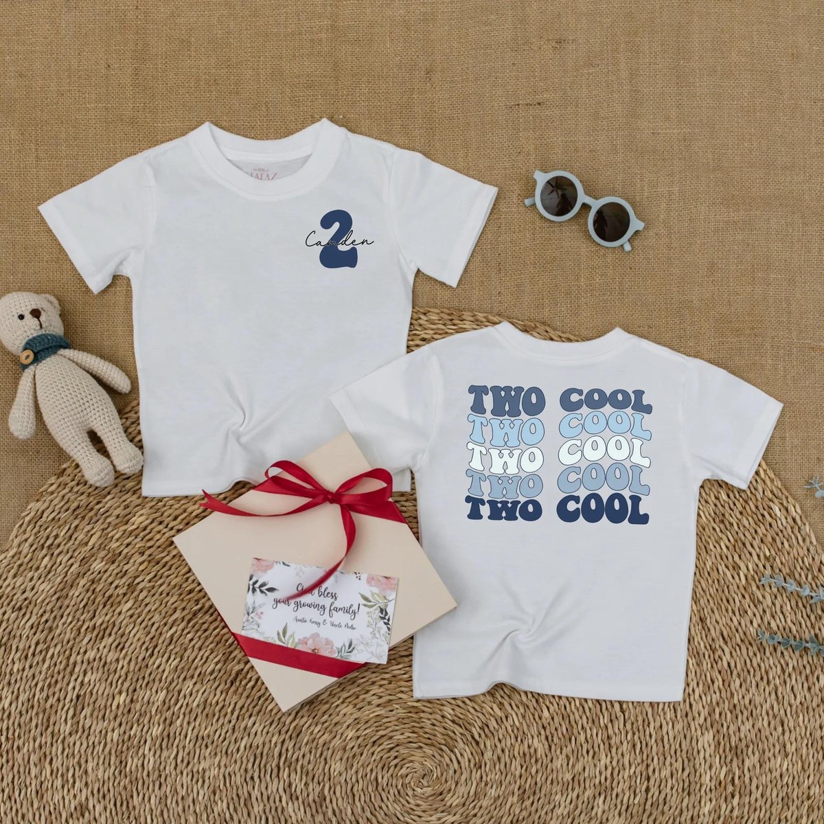 Personalized Two Cool Toddler Birthday Shirt Custom Name 2nd Birthday Outfit Baby Boy Clothes Birthd 433