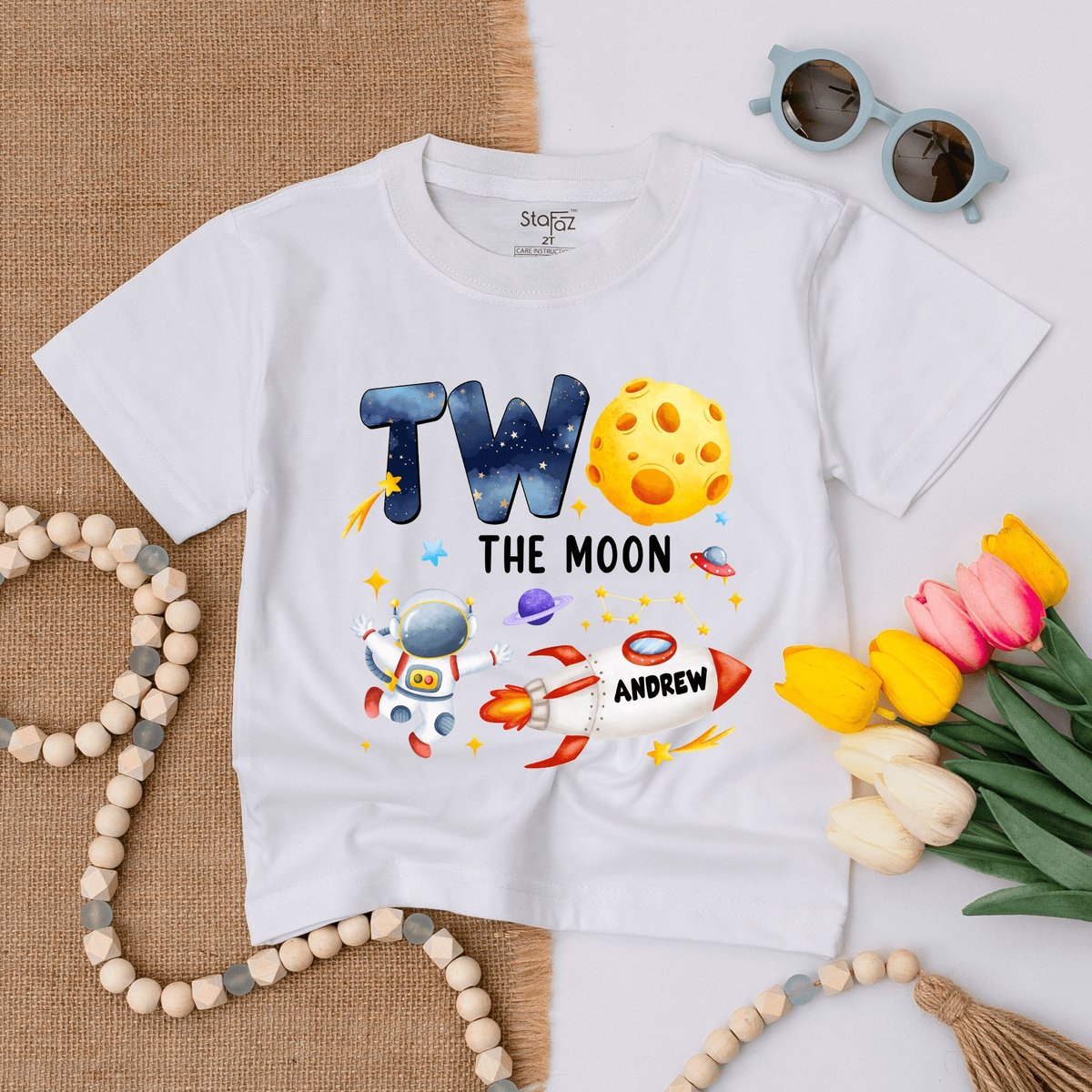 Personalized Two The Moon Shirt Birthday Boy Shirt Astronaut Birthday Shirt Birthday Outfit Space Bi 172
