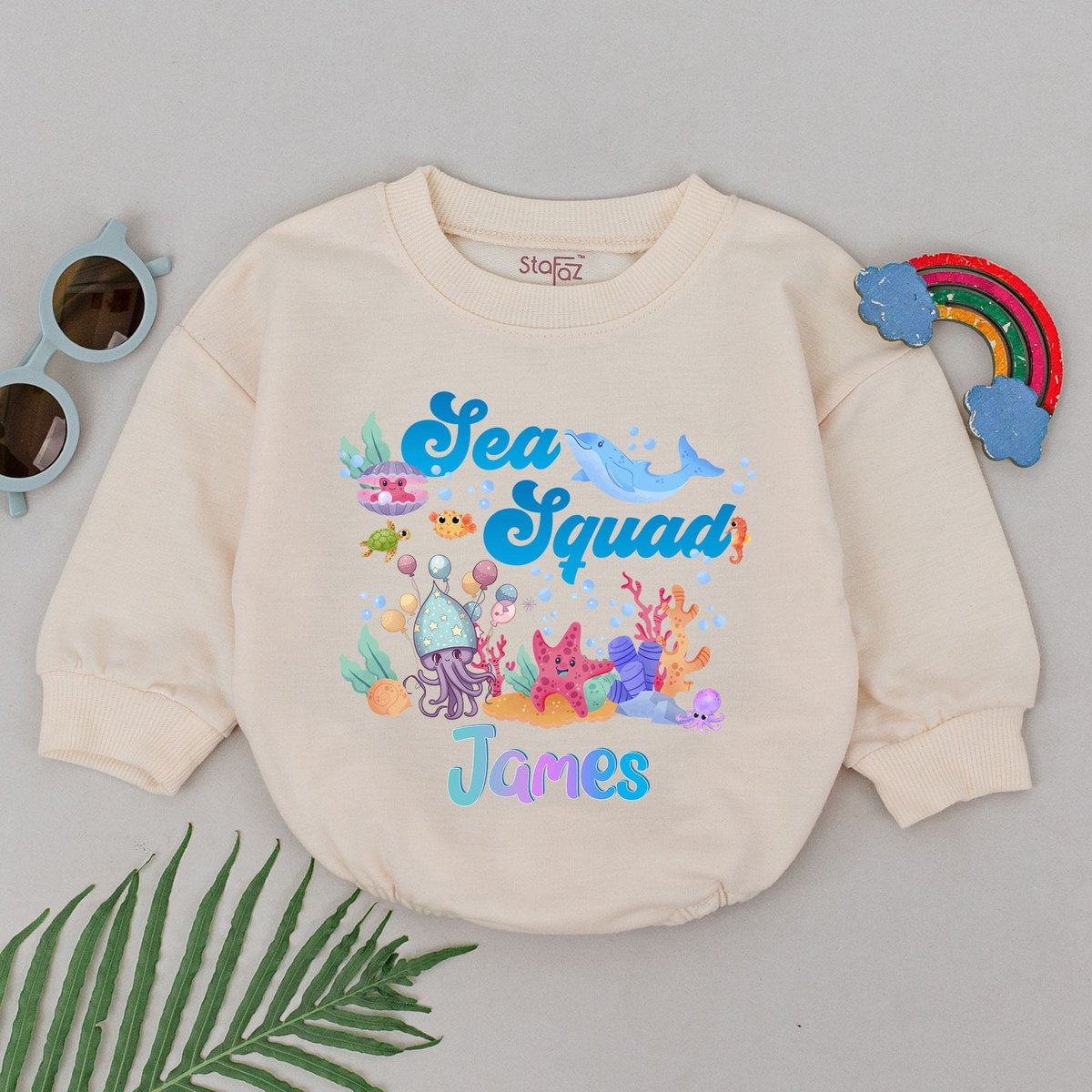 Personalized Undersea Baby Romper Aquarium Baby Romper Sea Turtle Birthday Outfit 1st Birthday Baby