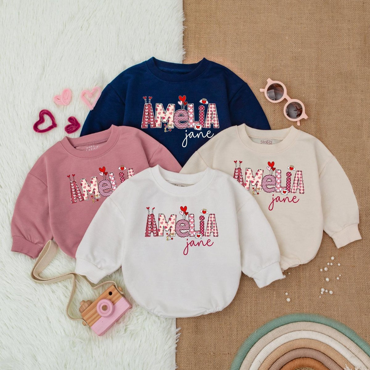 Personalized Valentine Baby Romper Baby Girl Valentine Bodysuit Valentine Shirts For Girls My 1st Va 184