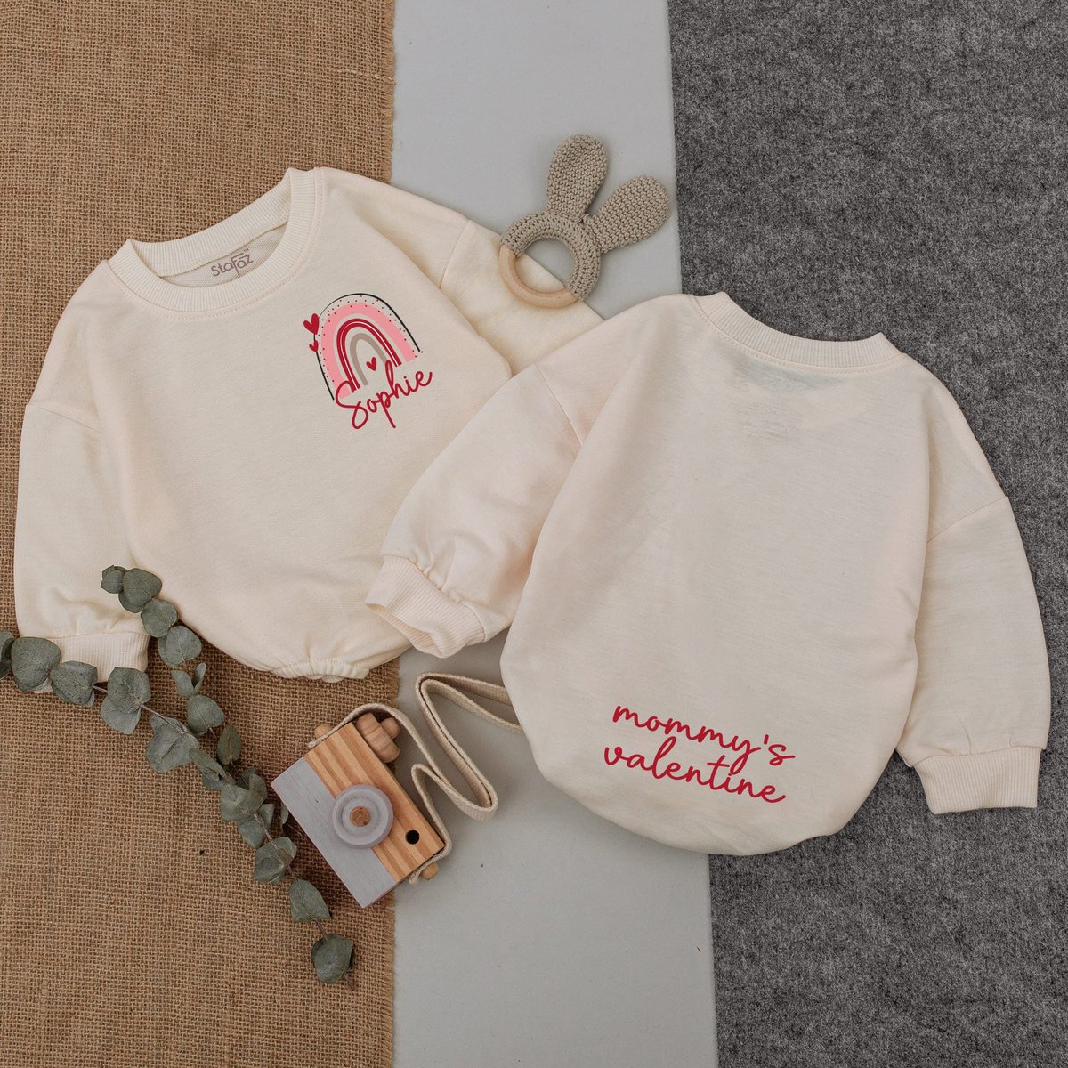 Personalized Valentines baby Outfit Mommy's Valentine Baby Romper Valentines day baby girl outfit V 163