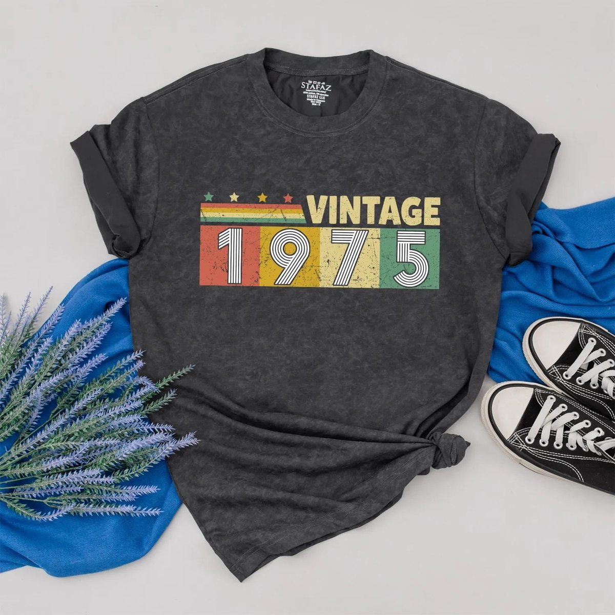 Personalized Vintage 1975 Shirt Classic Style 1975 Birthday Outfit Custom Clothes for 50th Birthday 430