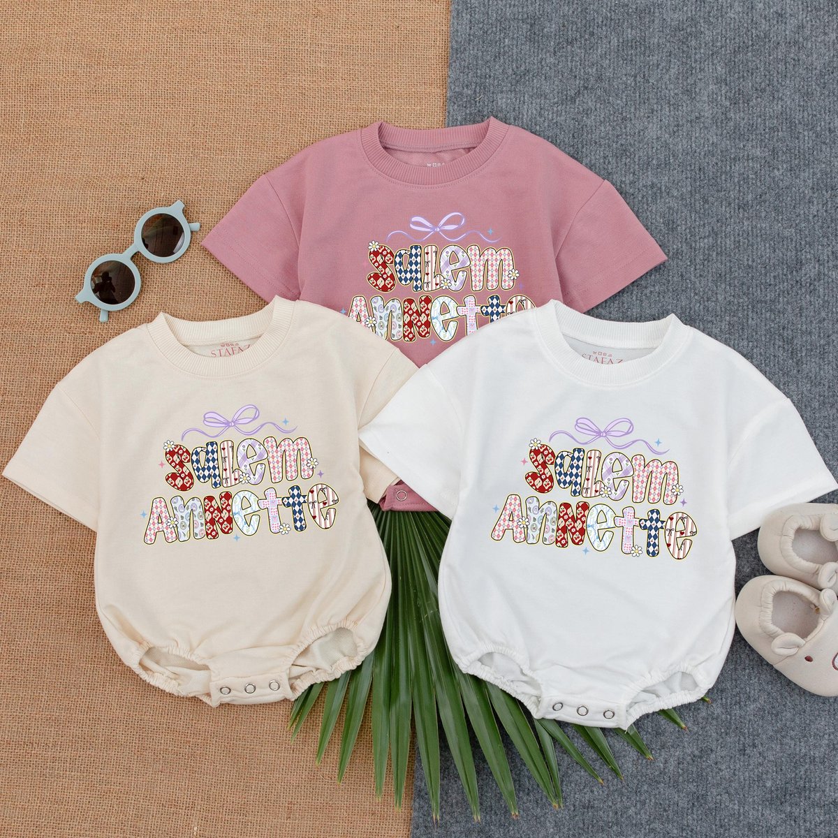 Personalized Vintage Flower T Shirt Bubble Romper Custom Baby Bodysuit Baby Girl Outfit Floral Girl 431