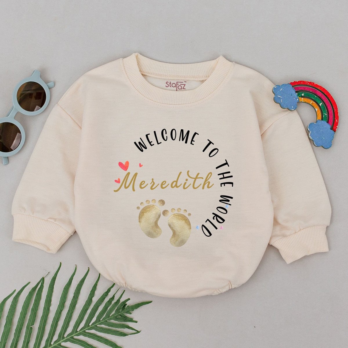 Personalized Welcome To The World Romper Hello World New Baby Gifts Baby Shower Gifts Newborn for Gi