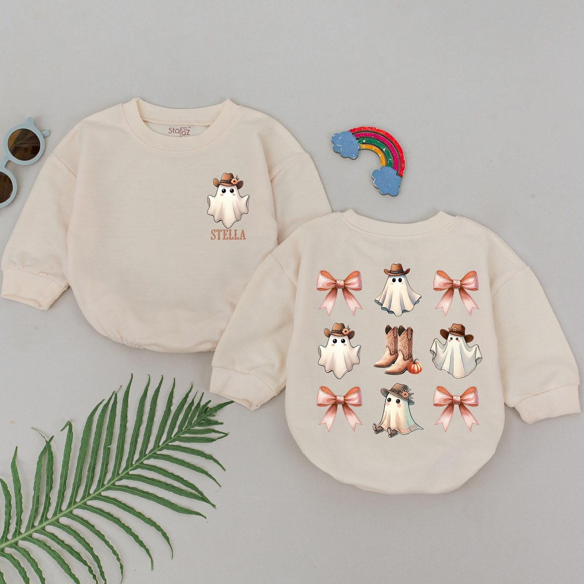 Personalized Western Halloween Cowboy Romper Halloween Baby Romper Baby Shower Newborn for Girls Cow