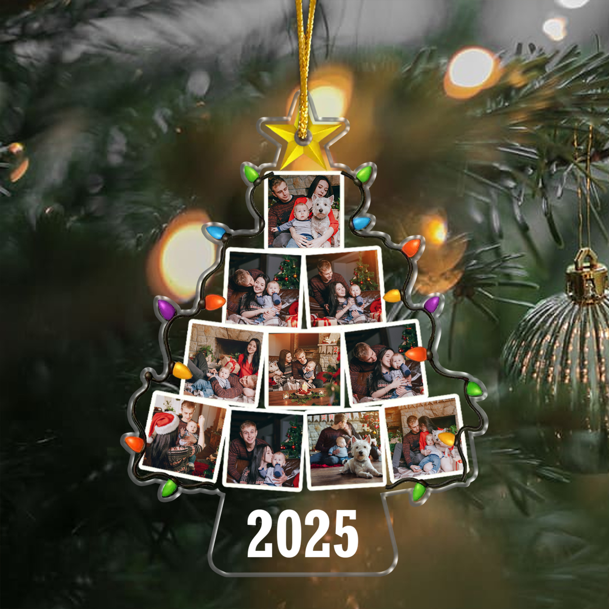 Personalized Christmas Tree Photo Collage Ornament - Acrylic Custom Family Holiday Decor 2025-ASO-K38R0