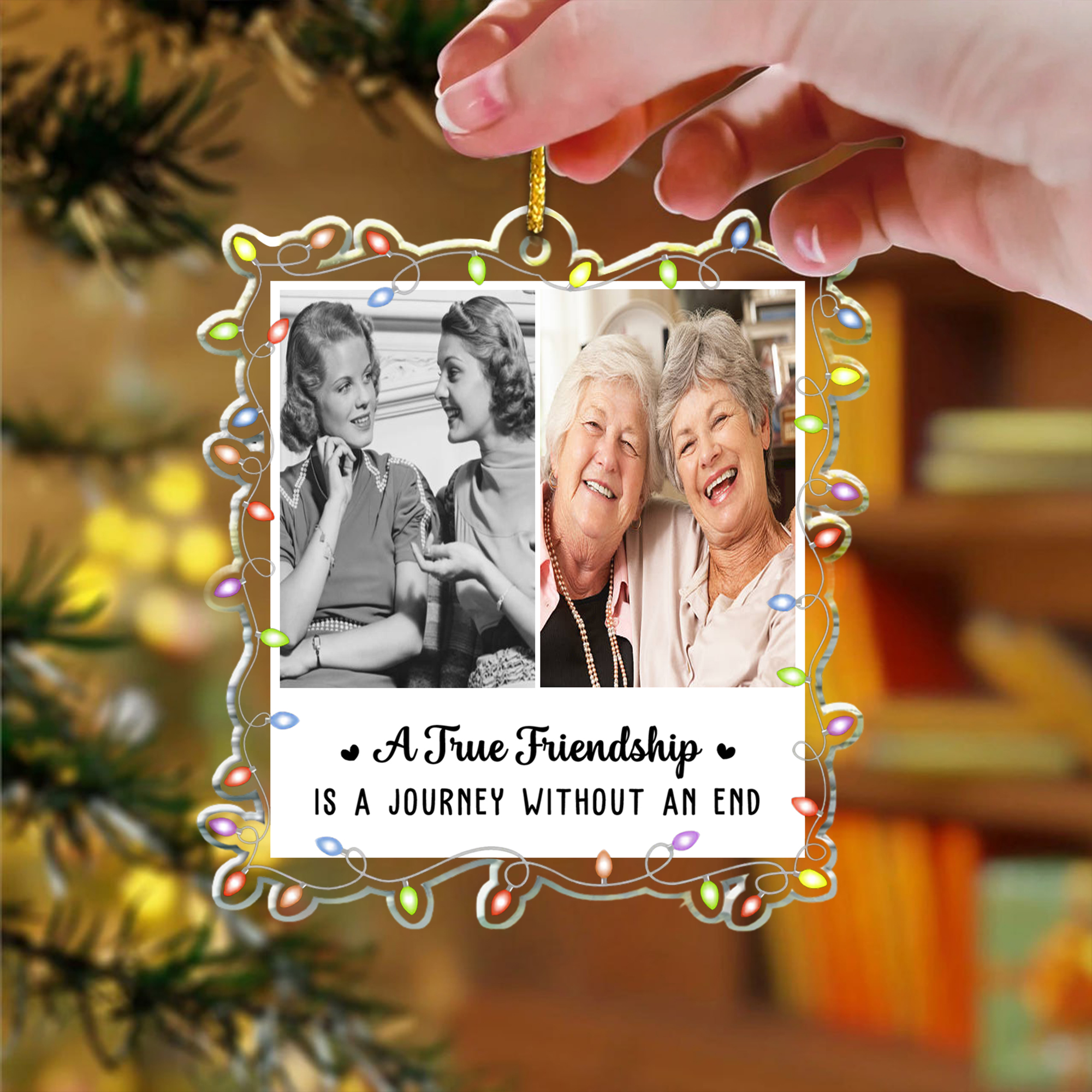 Personalized True Friendship Photo Ornament - Acrylic Best Friend Christmas Gift for Women-ASO-Y1U3I
