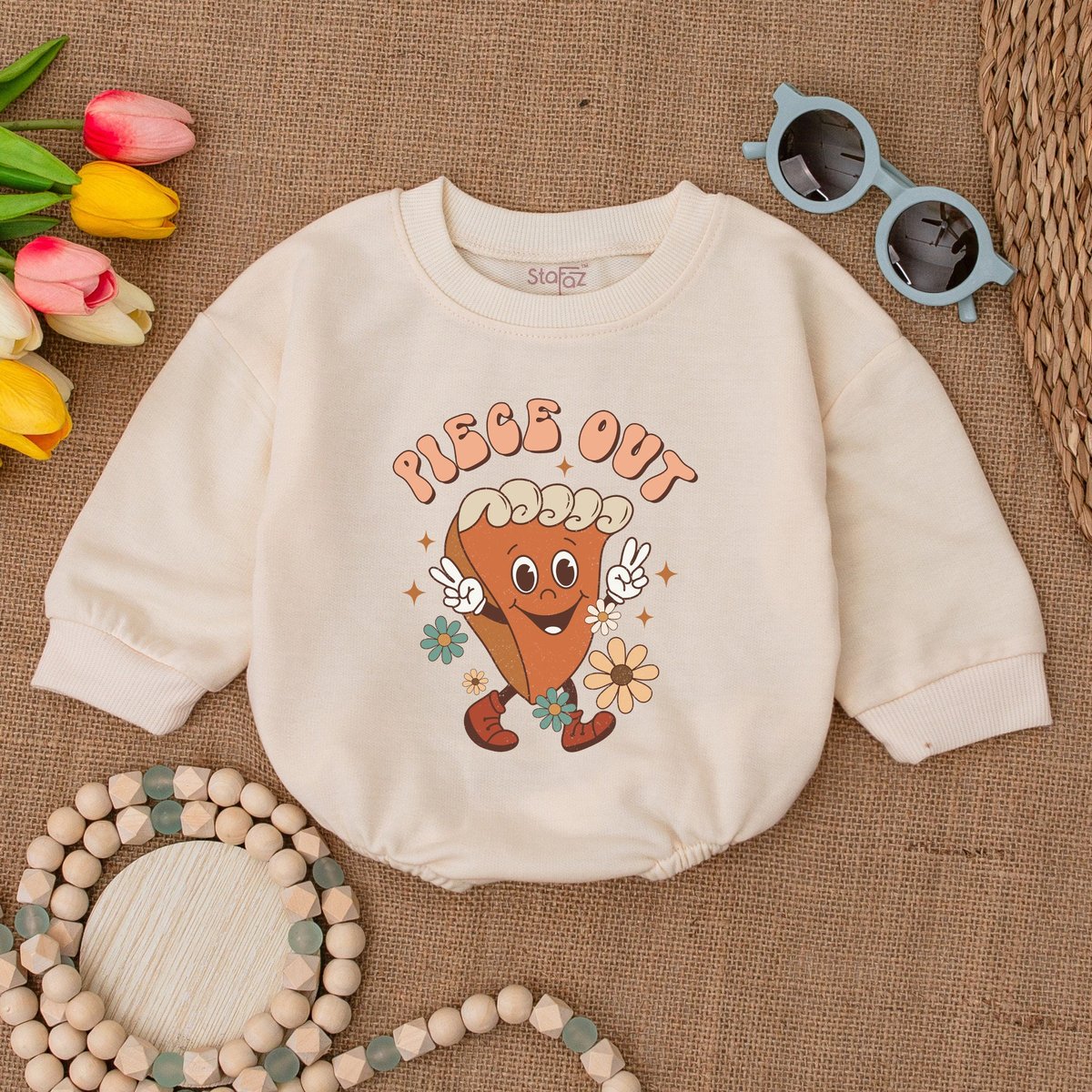 Piece Out Pumpkin Pie Bodysuit Retro Thanksgiving Baby Romper Retro Fall Bodysuit Fall Baby Outfit A 173