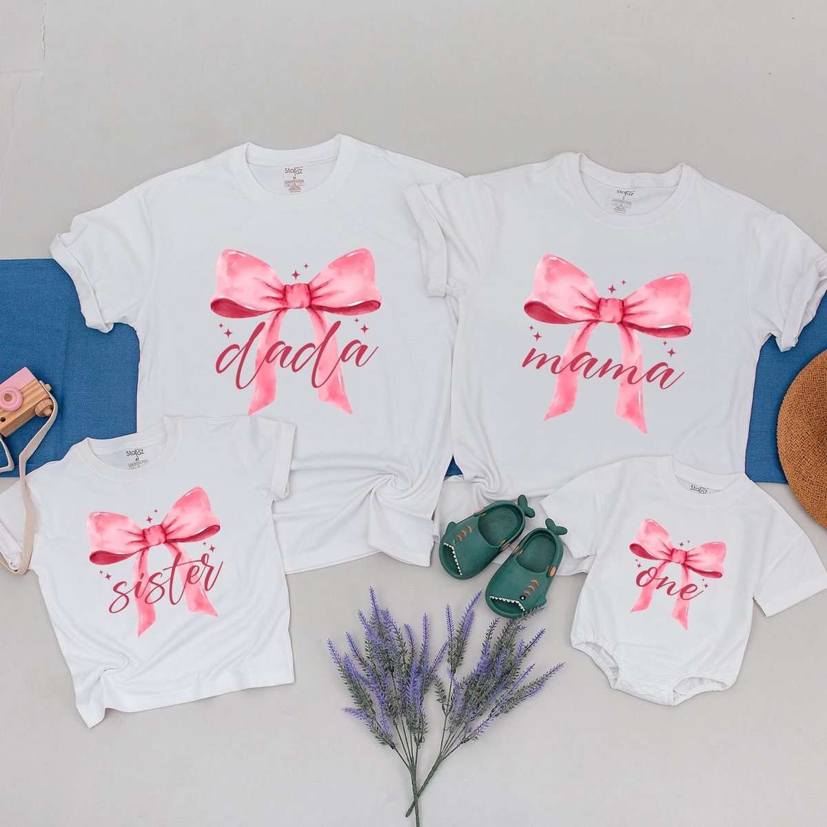 Pink Bow First Birthday Family Shirts Bow Birthday Girl Bow Birthday Shirts First Birthday Girl Pink 181