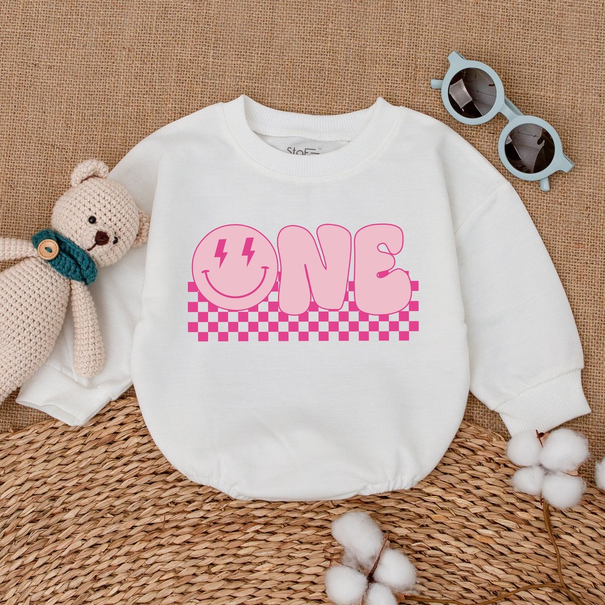 Pink Happy Face 1st Birthday Romper One Happy Babe Bodysuit Smiley Face Birthday Outfit Birthday Bab 169