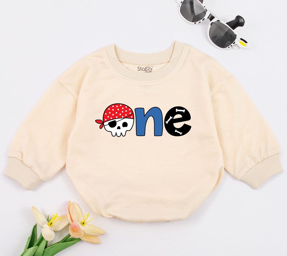 Pirate One Birthday Baby Romper Infant Clothing Boys first birthday Pirate first Baby Bodysuit Birth 170