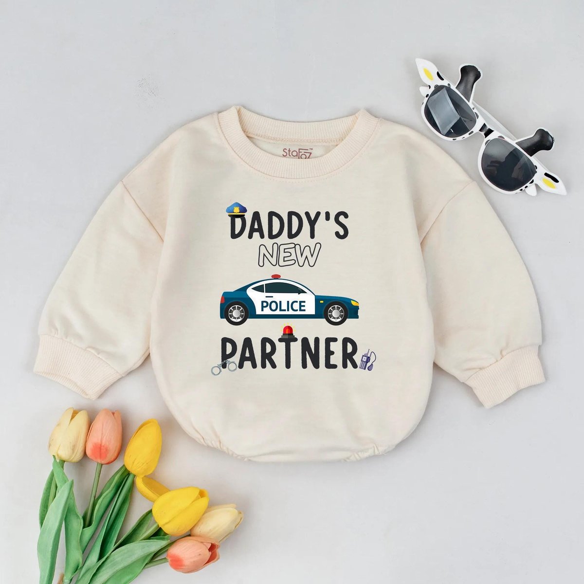 Police Baby Bubble Romper Daddys New Partner Outfit Cute Cop Baby Clothes Law Enforcement Baby Gift 189