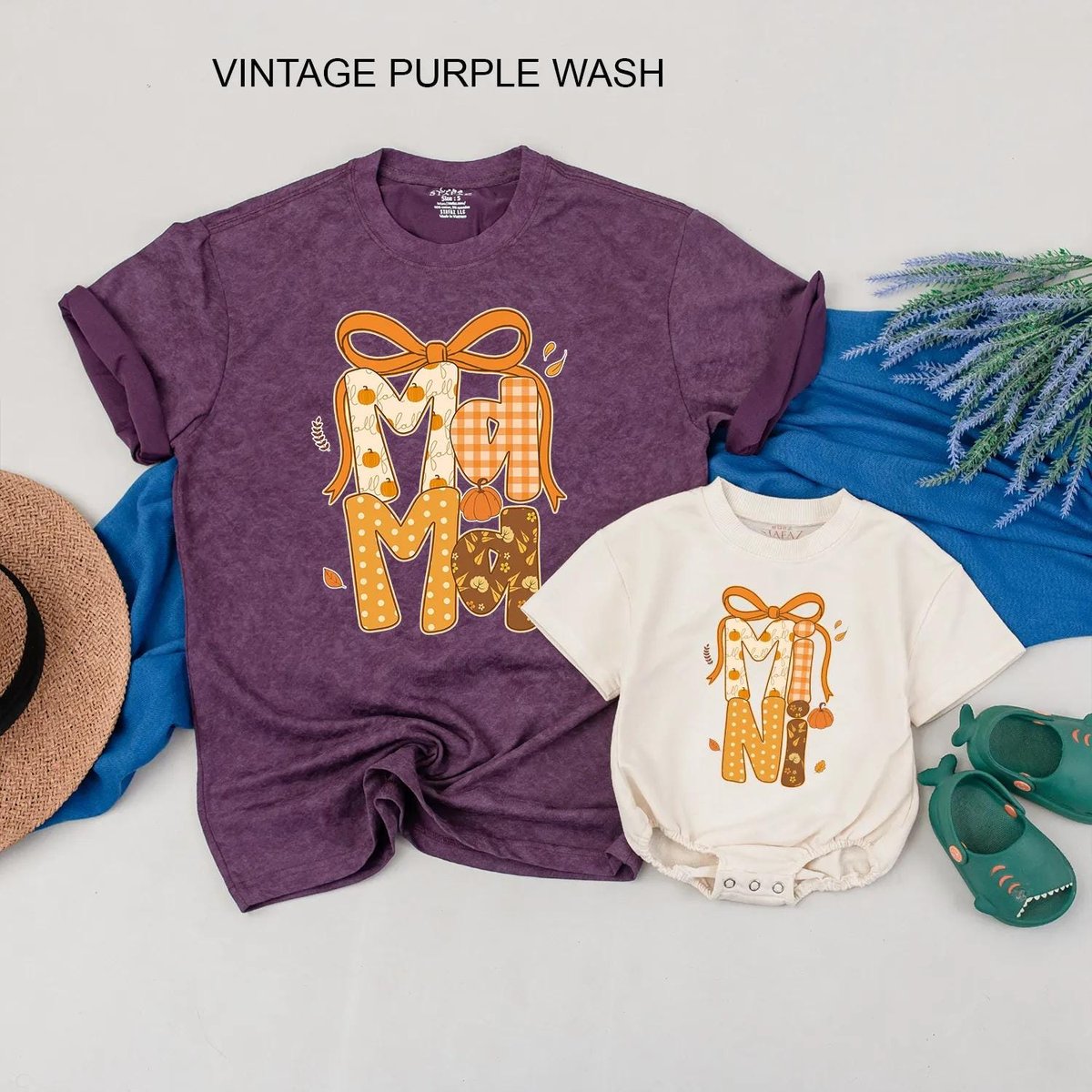 Pumpkin Mama Mini Matching Shirt Autumn Bow Outfit Pumpkin Season Custom Fall Shirt Mommy and Me Tha 433