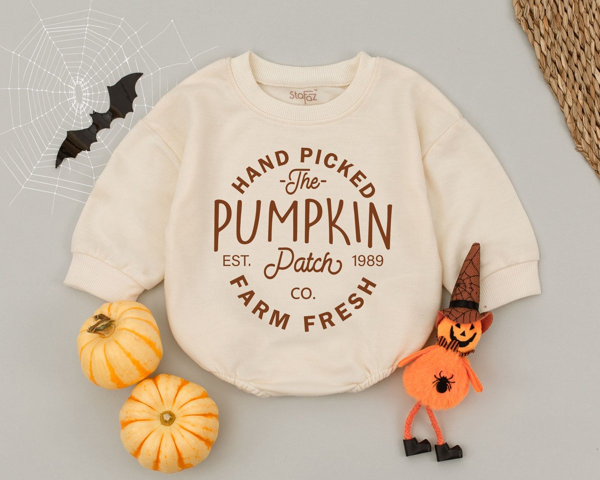 Pumpkin Patch Baby Romper Halloween Baby Outfit Fall Baby Clothes Newborn Boy Cutest Pumpkin Patch O