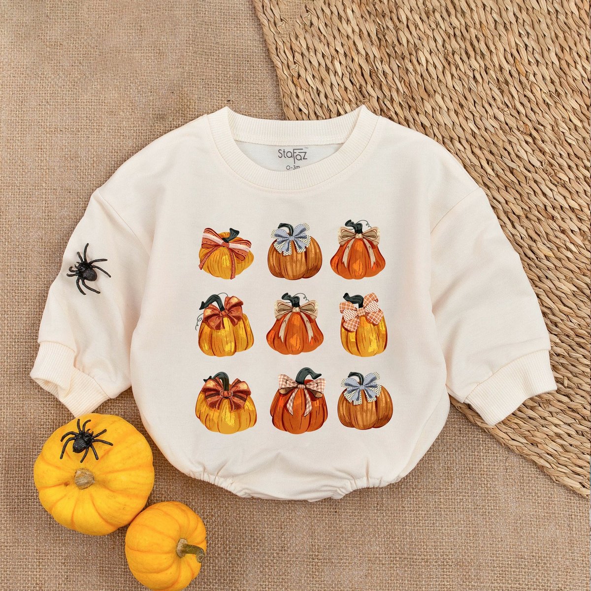 Pumpkin Print Fall Romper First Thanksgiving Baby Outfit Thanksgiving Baby Girl Clothes Fall Baby