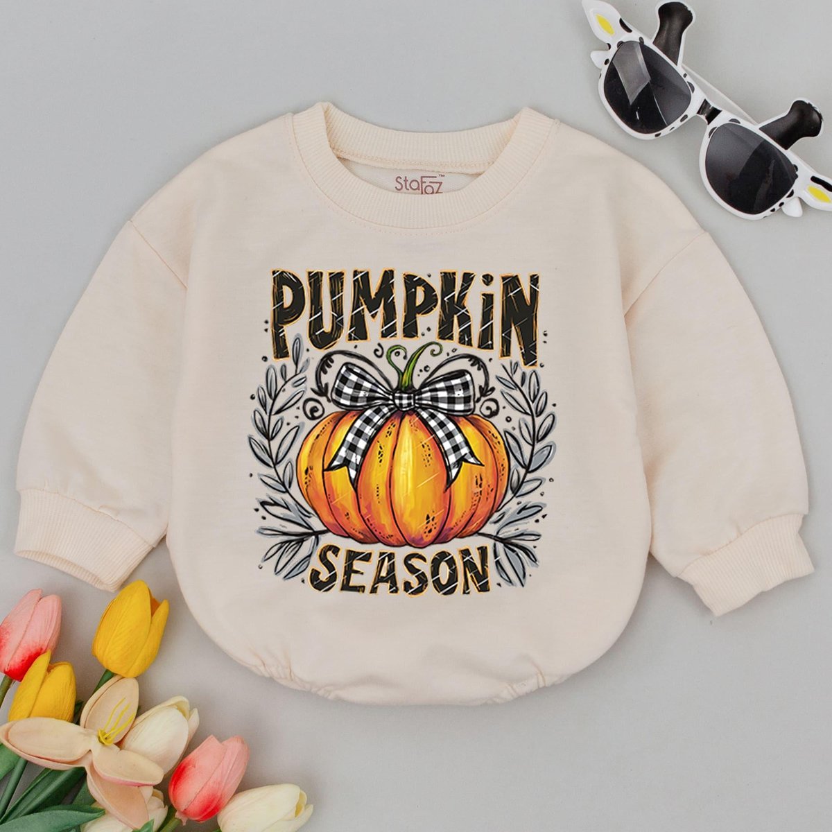 Pumpkin Season Baby Romper Natural Fall Baby Bodysuit Cute Fall Bodysuit Pumpkin Baby Gift Hello Pum 176