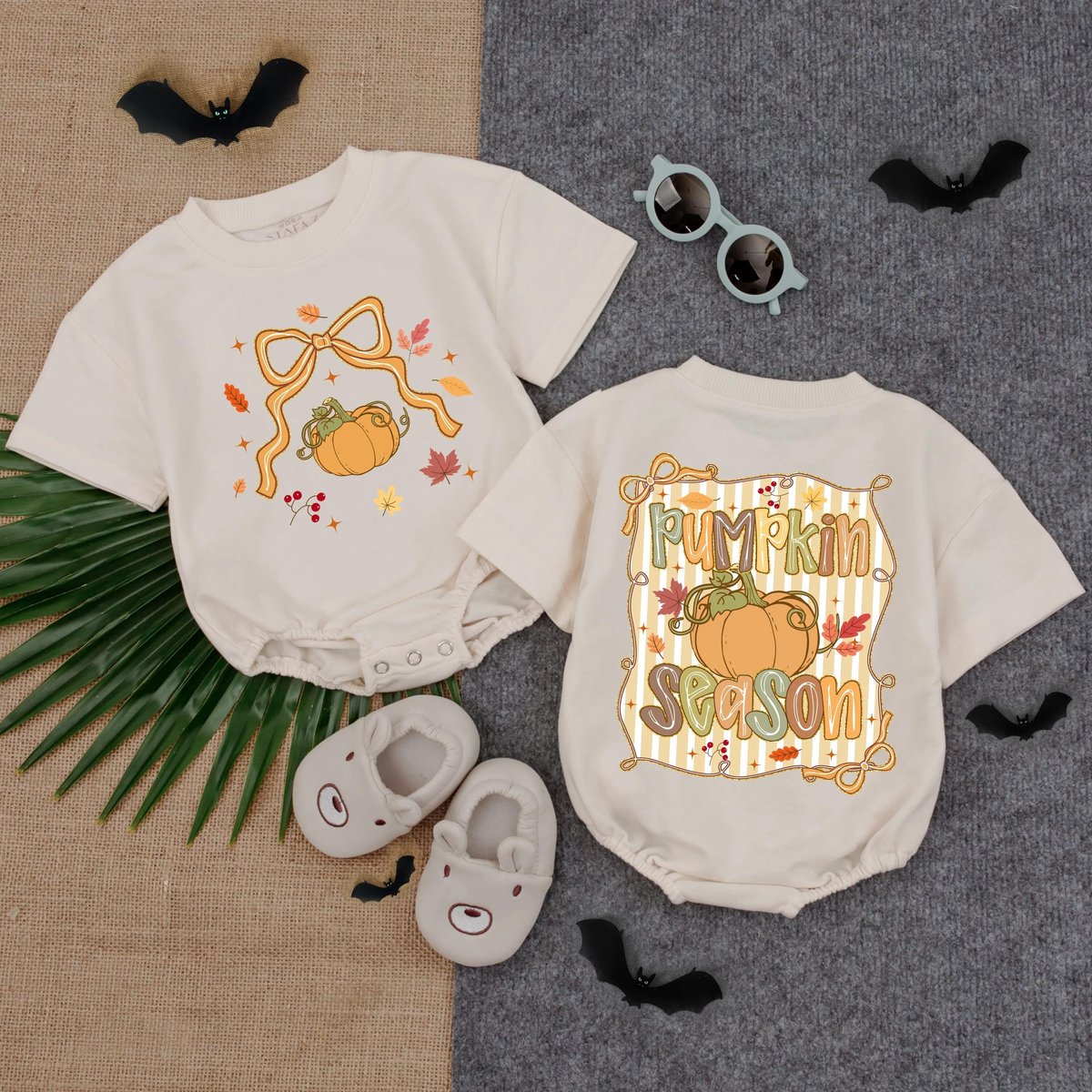 Pumpkin Season Thanksgiving Baby Romper Pumpkin Bow Bubble Romper Autumn Baby Girl Romper 1St Thanks 434