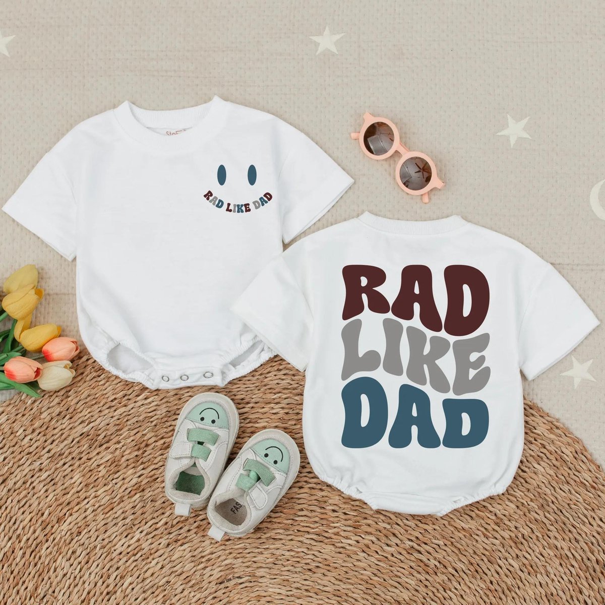 Rad Like Dad Baby Bubble Romper Rad Like Dad Toddler Tee Toddler Boys Shirt Toddler Baby Clothes Pre