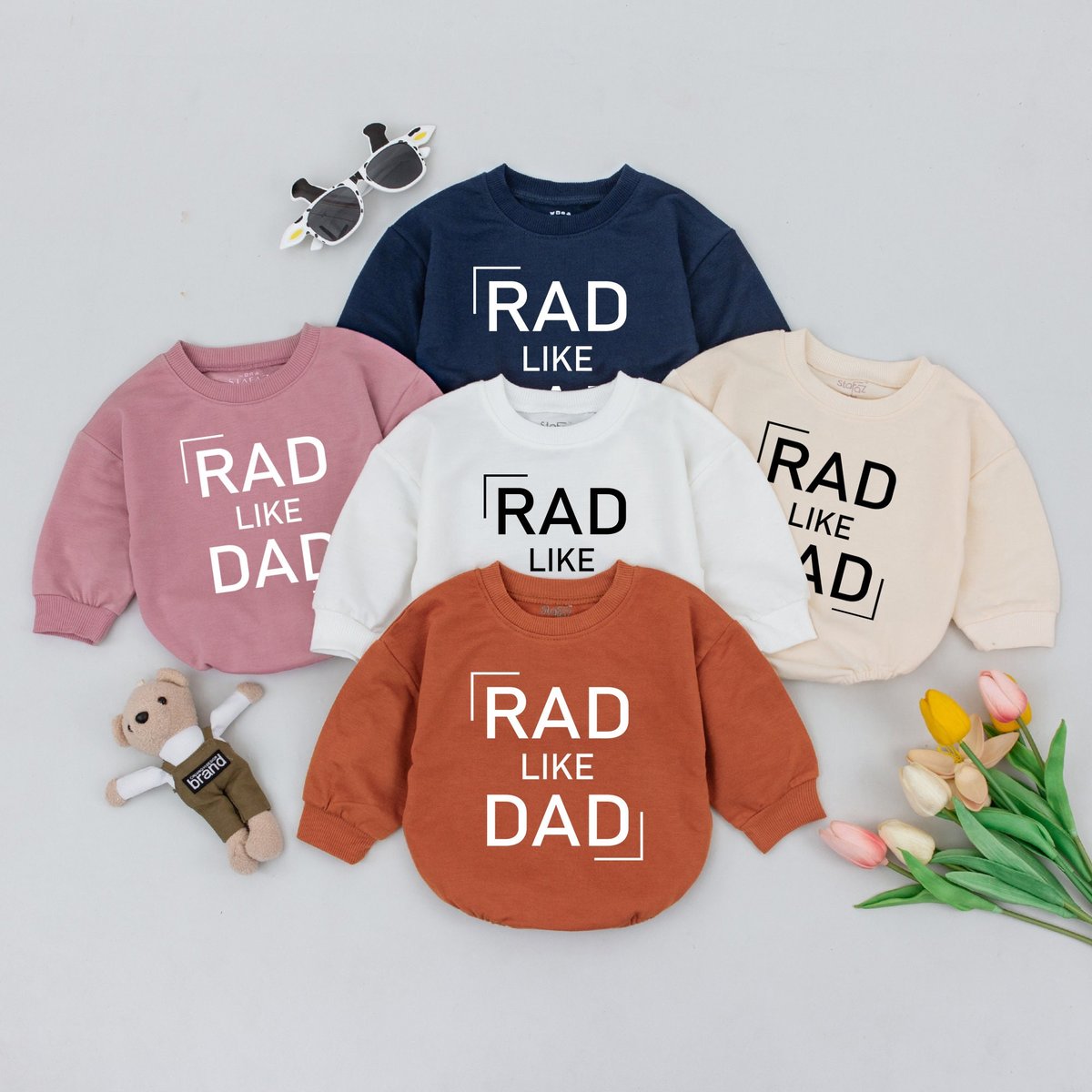 Rad Like Dad Baby Romper Father's Day Baby Bodysuit Cute Baby Clothes Gender Neutral Baby Gift Firs 169