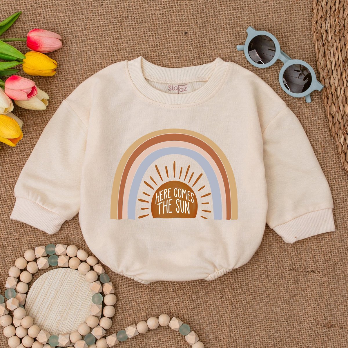 Rainbow Here Comes The Sun Romper Summer Baby Bodysuit Minimalist Baby Clothes Baby Bubble Romper Ba 171