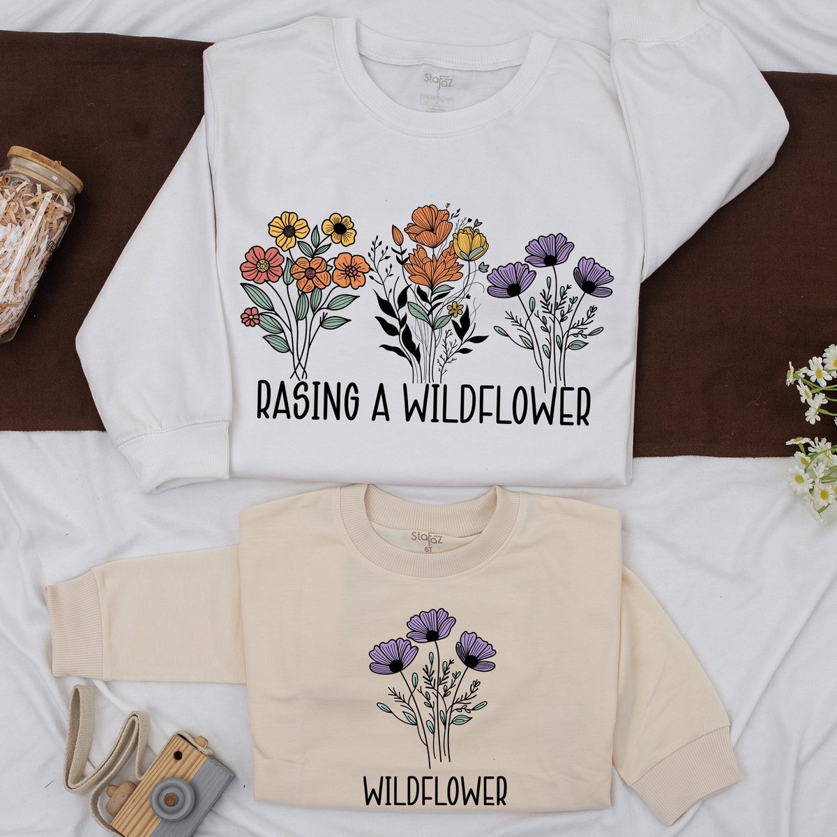 Raising A Wildflower and Wildflower Sweatshirt Mama Mini Matching Set Mommy Me Outfits Mama Mini Shi 161
