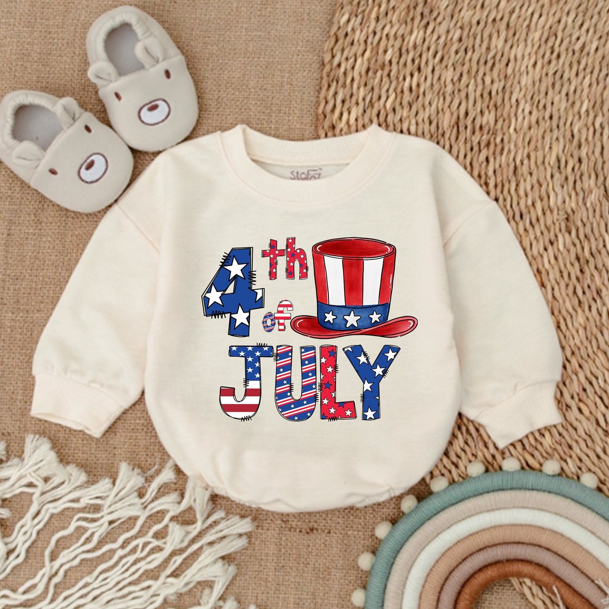 Retro 4th of July Baby Baby Clothes Patriotic Baby Outfit Bubble Romper Baby Clothes Baby Rompe 168