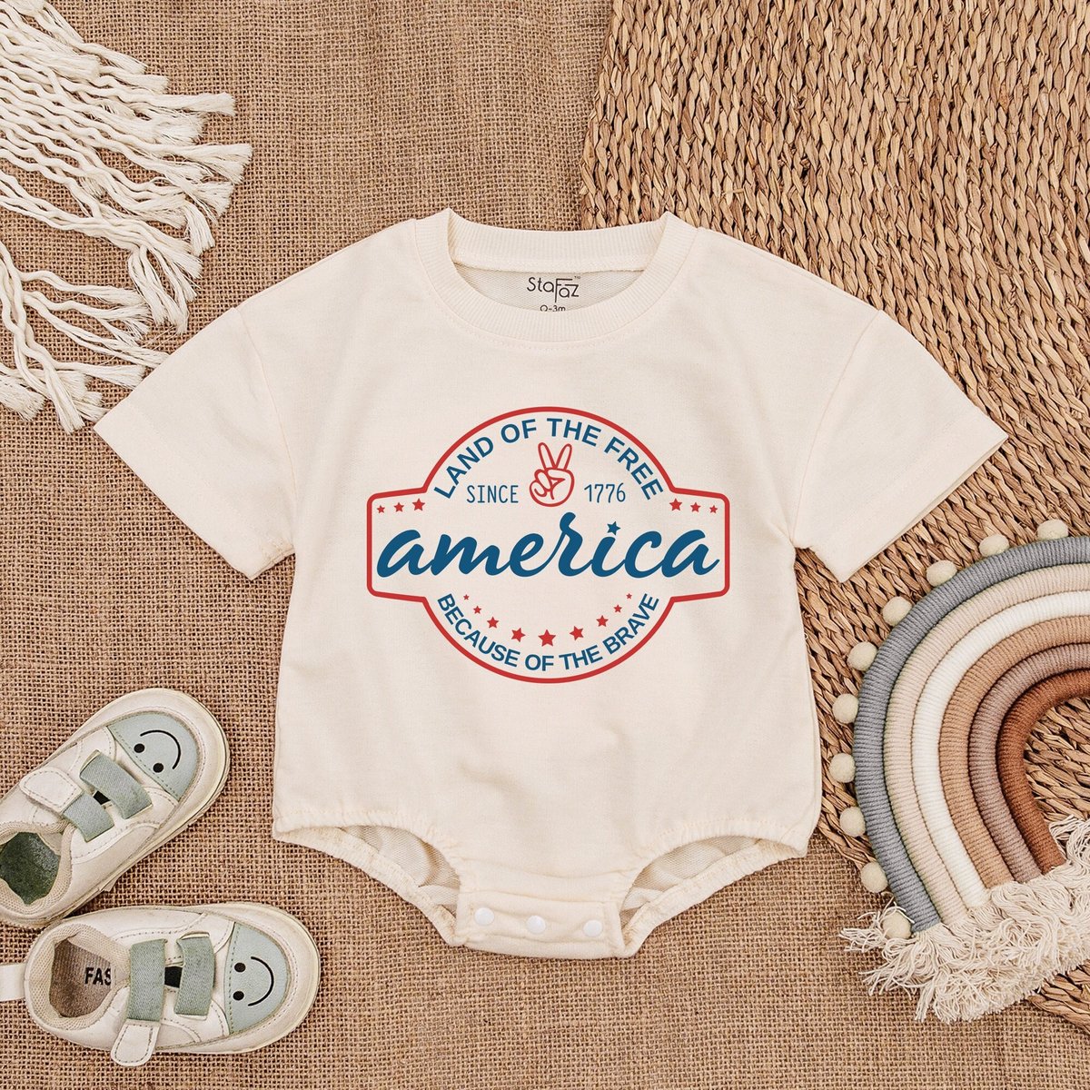 Retro 4th of July Baby Baby Clothes  Patriotic Baby Outfit Bubble Romper Baby Clothes Baby Rompe 171