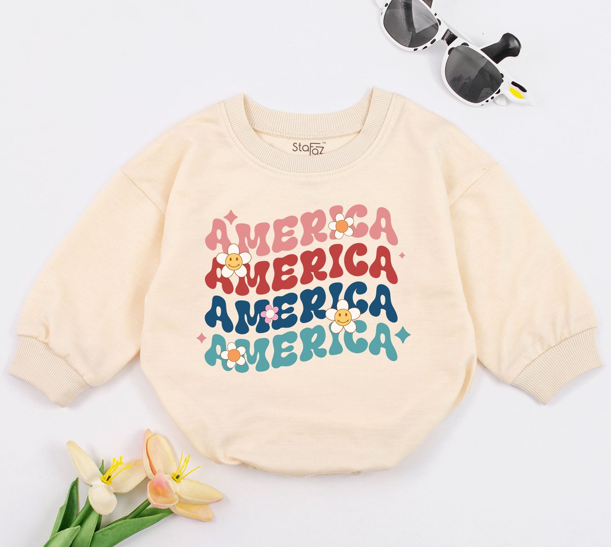 Retro Anerica Baby Romper Patriotic Baby Bodysuit American Baby Clothes My first 4th of July Baby Ou 169