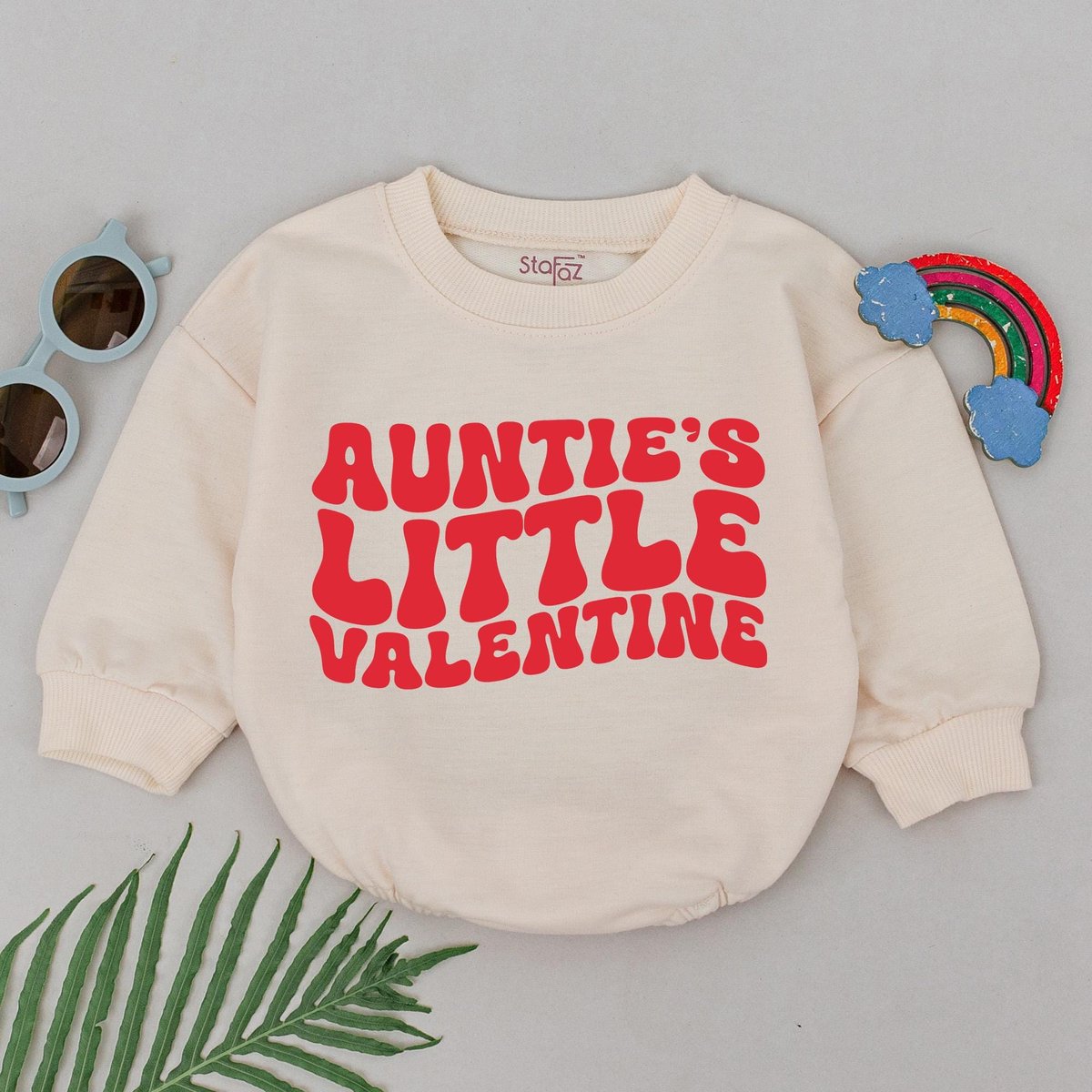 Retro Auntie's Valentine Romper 1st Valentines Day Outfit Valentines Baby Girl Outfit Infant Baby R