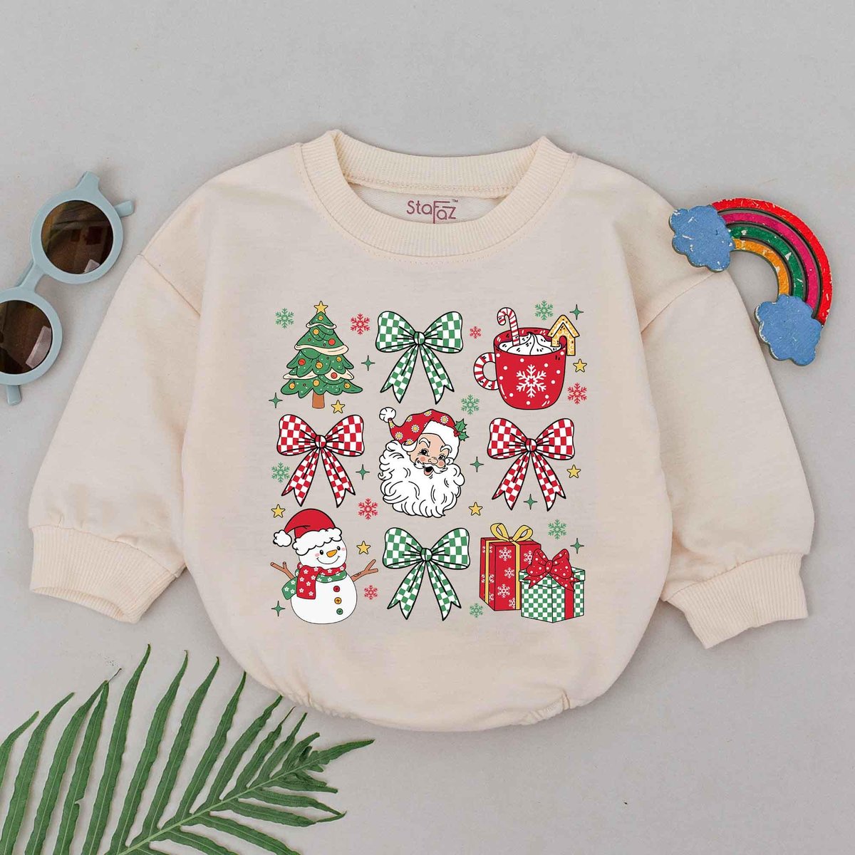 Retro Christmas Baby Romper 1st Christmas Baby Romper Christmas Santa Outfit Baby Shower Gift Newbor