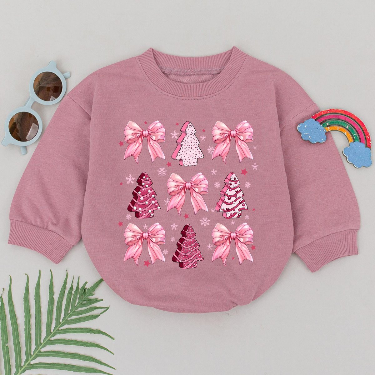 Retro Christmas Baby Romper Christmas Tree Outfit 1st Christmas Baby Romper Baby Shower Gift Newborn