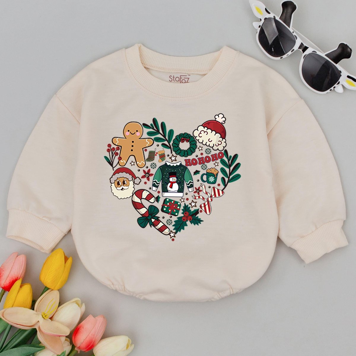 Retro Christmas Groovy Love Shape With Christmas Bubble Romper Baby First Christmas Baby Holiday Out 179