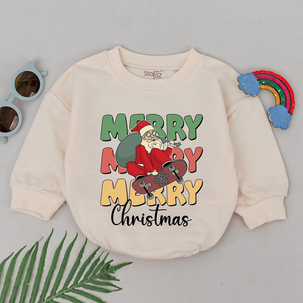 Retro Christmas Santa Romper 1st Christmas Romper Xmas Baby Clothes Baby Shower Gift Christmas Outfi