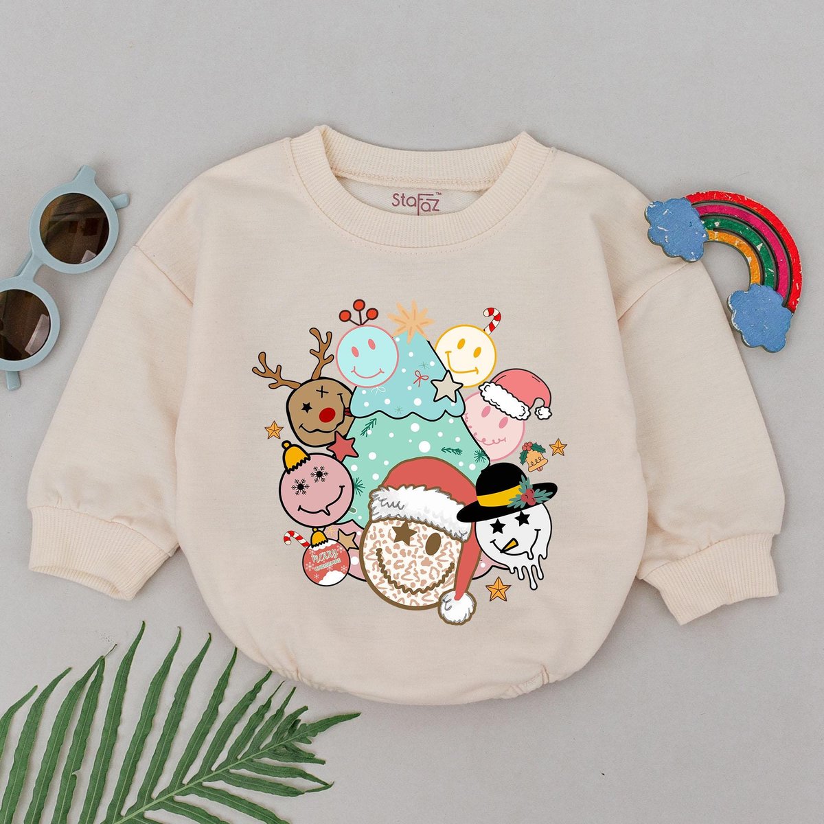 Retro Groovy Christmas Romper 1st Christmas Baby Romper Xmas Clothes Baby Shower Gift Christmas Outf