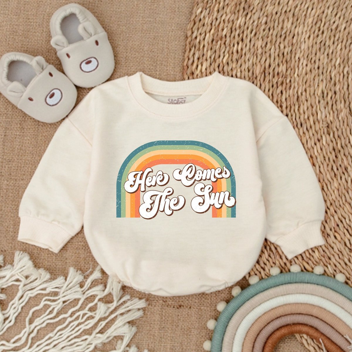 Retro Groovy One Romper Here Comes The Sun Bodysuit 1st Birthday Bodysuit First Birthday Girls Out