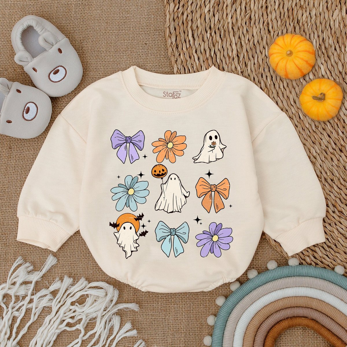 Retro Halloween Bow Baby Clothes Retro Halloween Baby Romper Halloween Baby Clothes Halloween Baby C