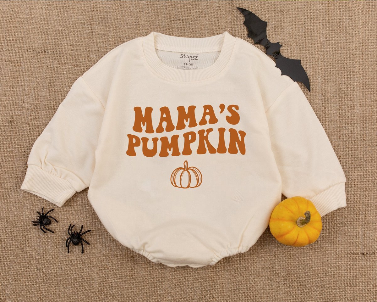 Retro Halloween Mama Pumpkin Baby Romper Halloween Newborn Clothes Halloween baby Shower First H