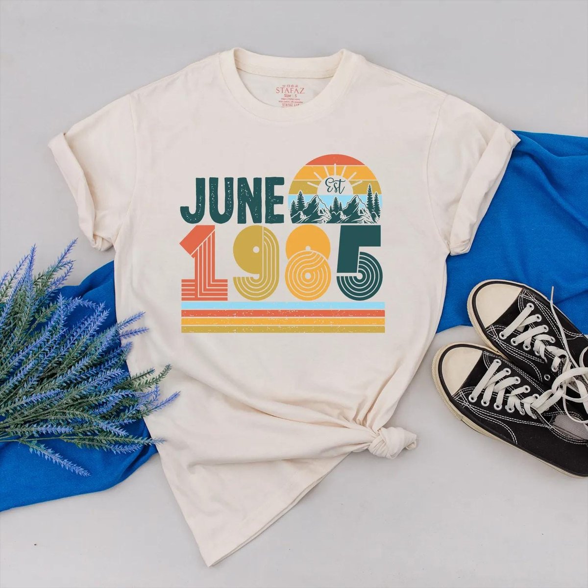 Retro June 1985 Birthday Shirt Personalized 80s Born in 1985 Outfit Custom Vintage Style Est. Year C 431