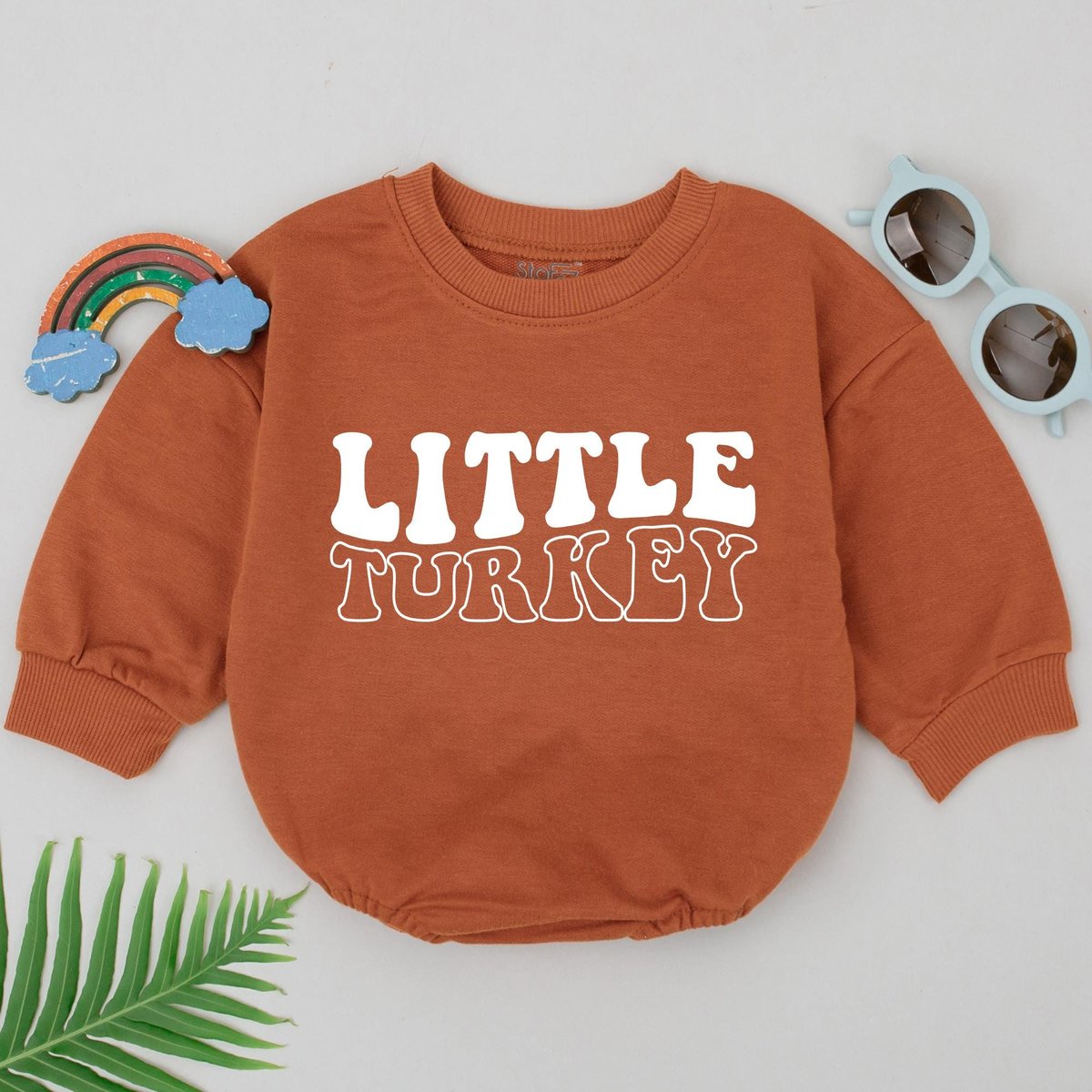 Retro Little Turkey Romper First Thanksgiving Outfit Turkey Baby Romper Thankful Turkey Coming Home